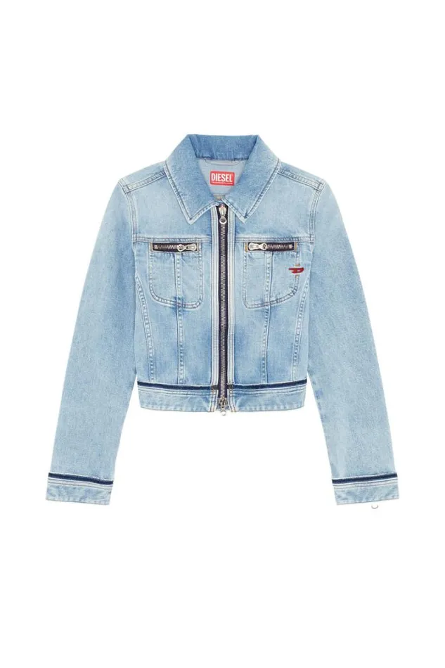 Women DeSlimmyRe Light Blue Diesel Outerwear And Jackets Women DeSlimmyRe Light Blue Diesel Outerwear And Jackets