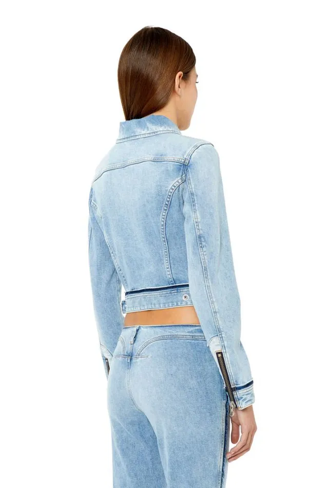 Women DeSlimmyRe Light Blue Diesel Outerwear And Jackets Women DeSlimmyRe Light Blue Diesel Outerwear And Jackets
