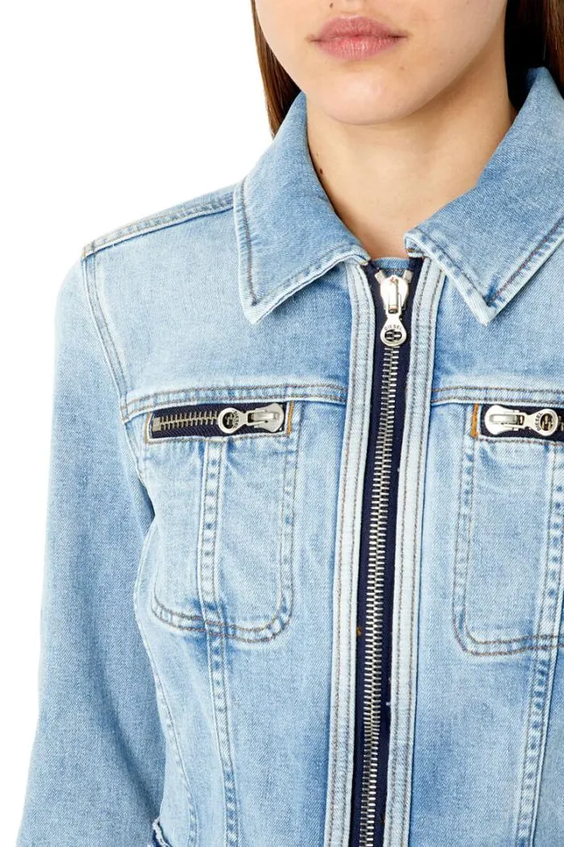 Women DeSlimmyRe Light Blue Diesel Outerwear And Jackets Women DeSlimmyRe Light Blue Diesel Outerwear And Jackets