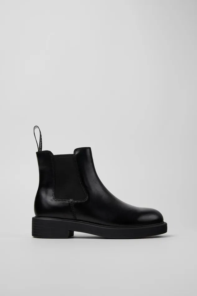 Women Dean Black Leather Ankle Boots Camper Ankle Boots Women Dean Black Leather Ankle Boots Camper Ankle Boots