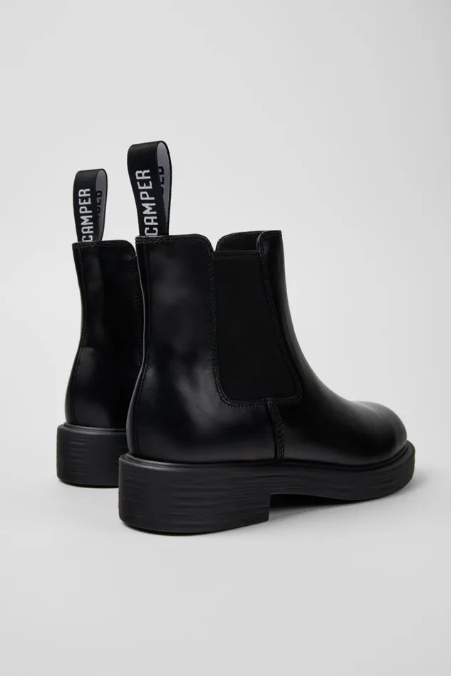 Women Dean Black Leather Ankle Boots Camper Ankle Boots Women Dean Black Leather Ankle Boots Camper Ankle Boots
