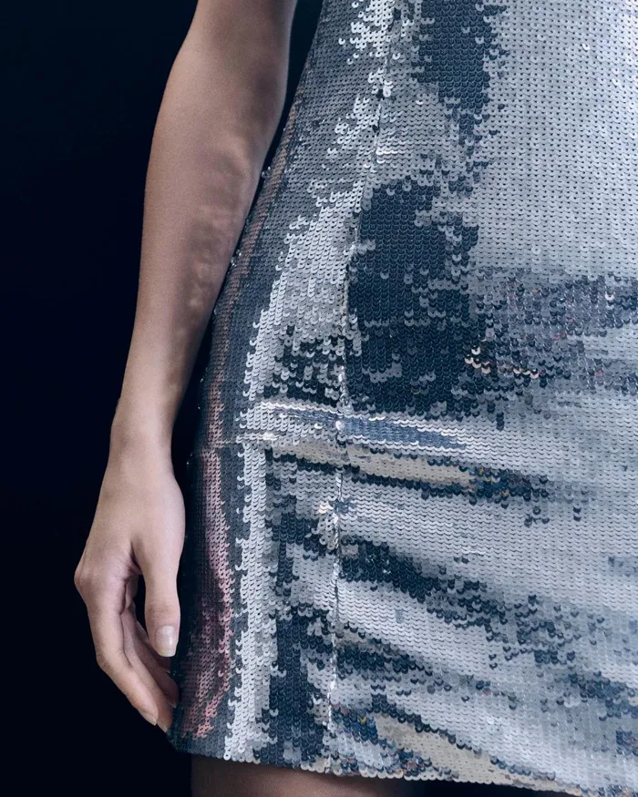 Women Dresses and Jumpsuits From Future Short Sequin Strap Dress Silver