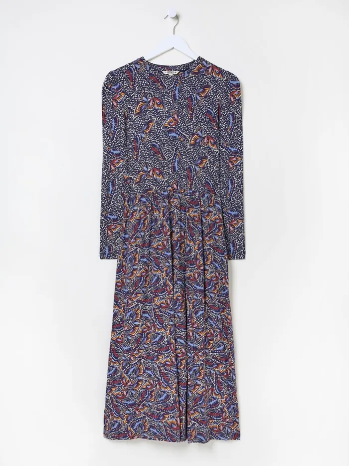 Women Dresses Fat Face Fia Dark Navy Batik Dress Women Dresses Fat Face Fia Dark Navy Batik Dress