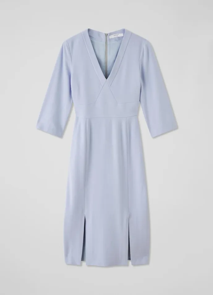 Women Dresses LKBennett Sky Blue Crepe Dress With Lenzing Ecovero Viscose Light Blue