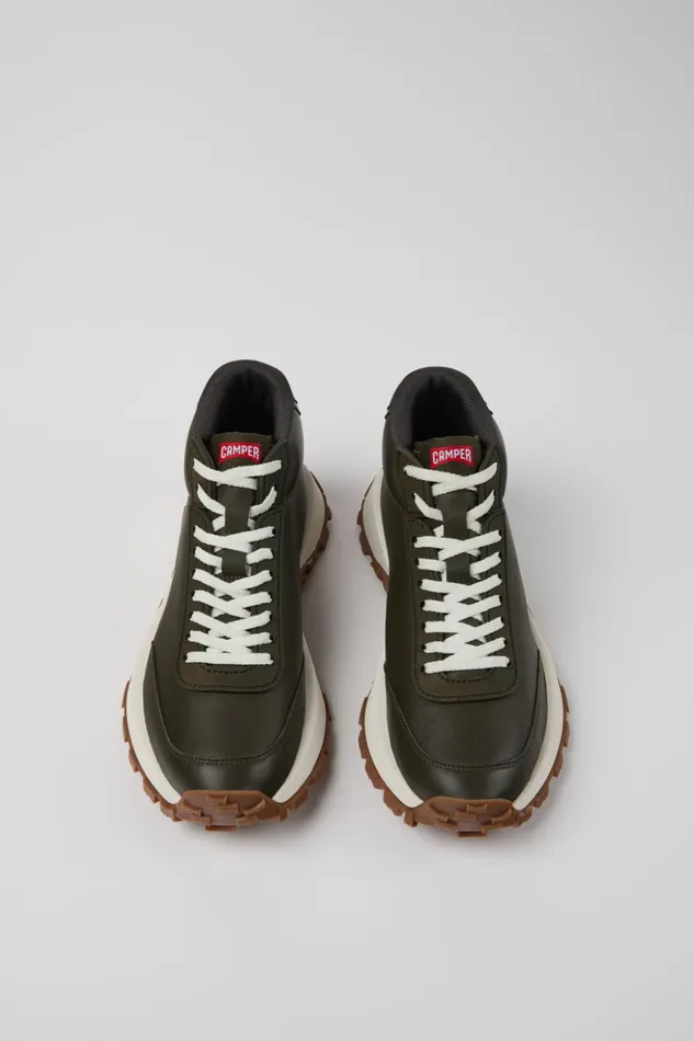 Women Drift Trail VIBRAM Green Leather Sneakers Camper Ankle Boots Women Drift Trail VIBRAM Green Leather Sneakers Camper Ankle Boots