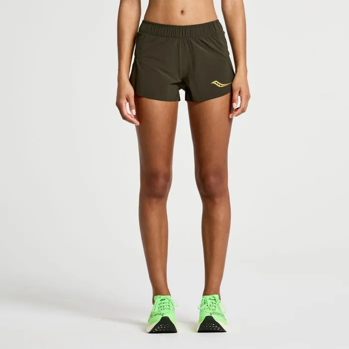 Women Elite Split Short Umbra Saucony Bottoms