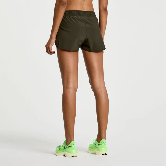 Women Elite Split Short Umbra Saucony Bottoms