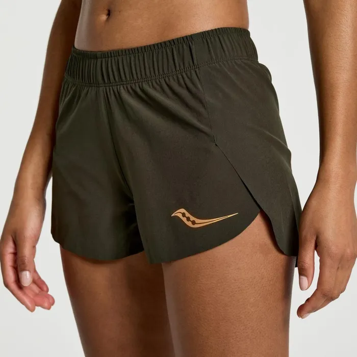 Women Elite Split Short Umbra Saucony Bottoms