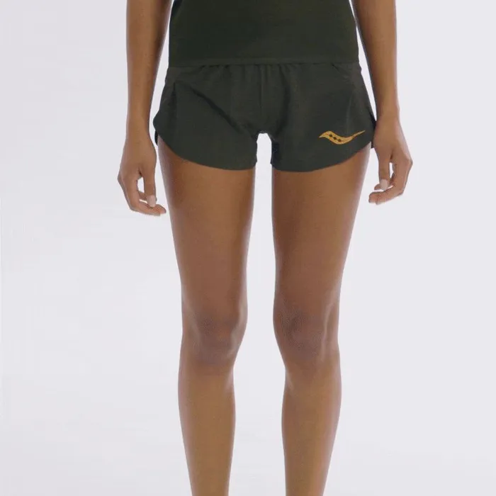 Women Elite Split Short Umbra Saucony Bottoms