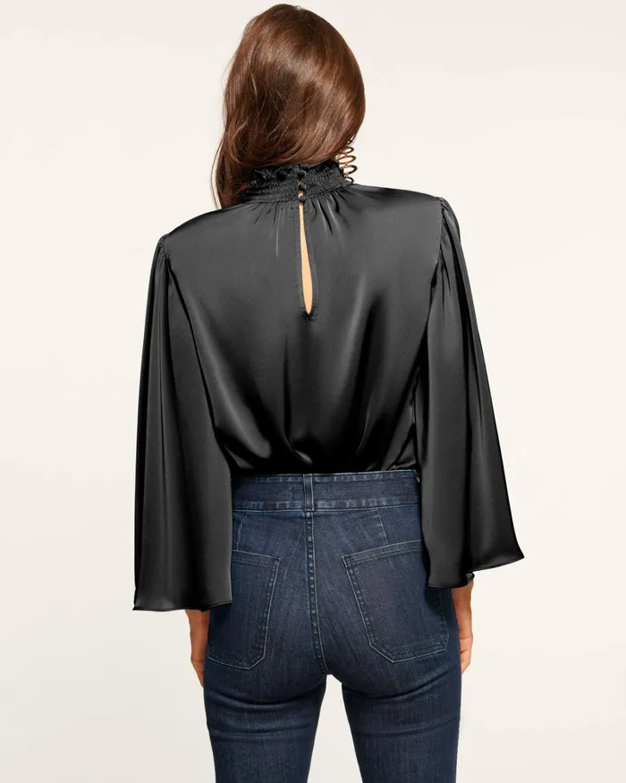 Women Ella Mock Neck Top Black Ramy Brook Tops Women Ella Mock Neck Top Black Ramy Brook Tops