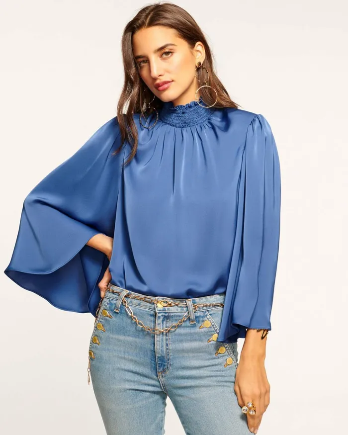 Women Ella Mock Neck Top Black Ramy Brook Tops Women Ella Mock Neck Top Black Ramy Brook Tops