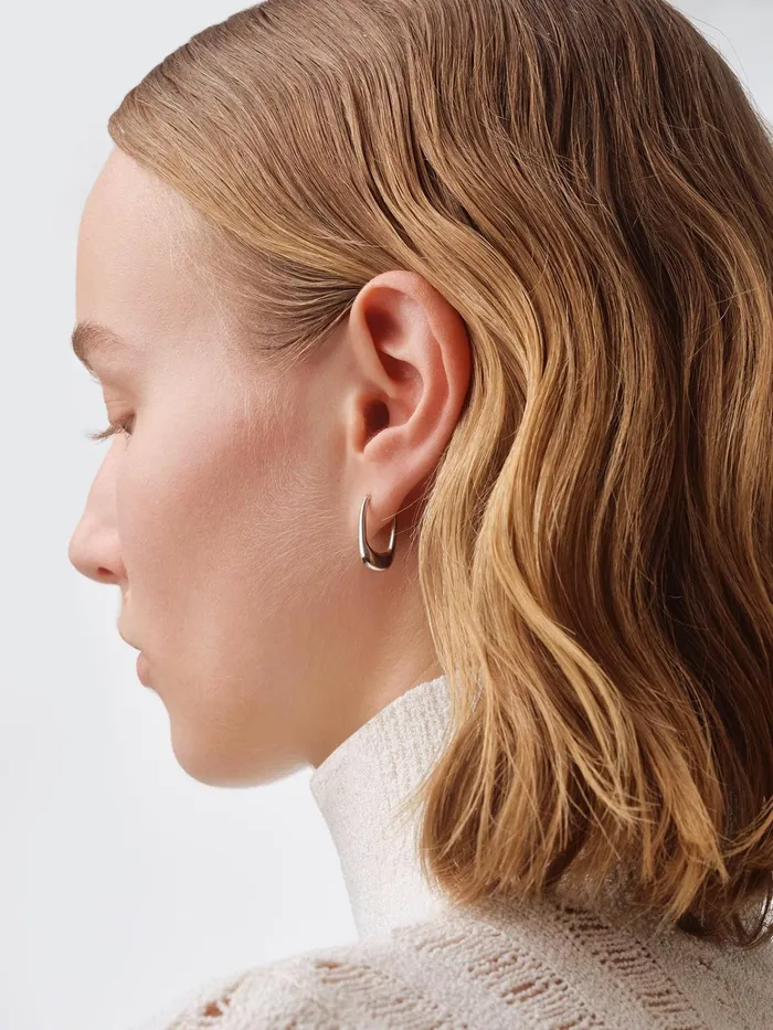 Women Elton PalladiumPlated Hoop Earrings Aeyde Earrings