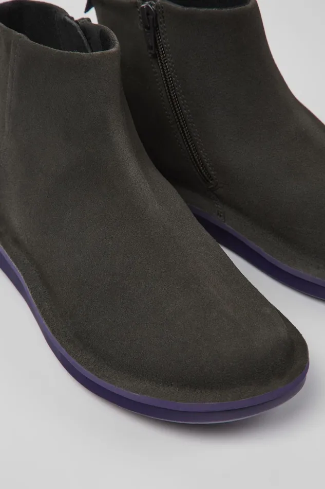 Women Ergo Gray Ankle Boots Camper Ankle Boots