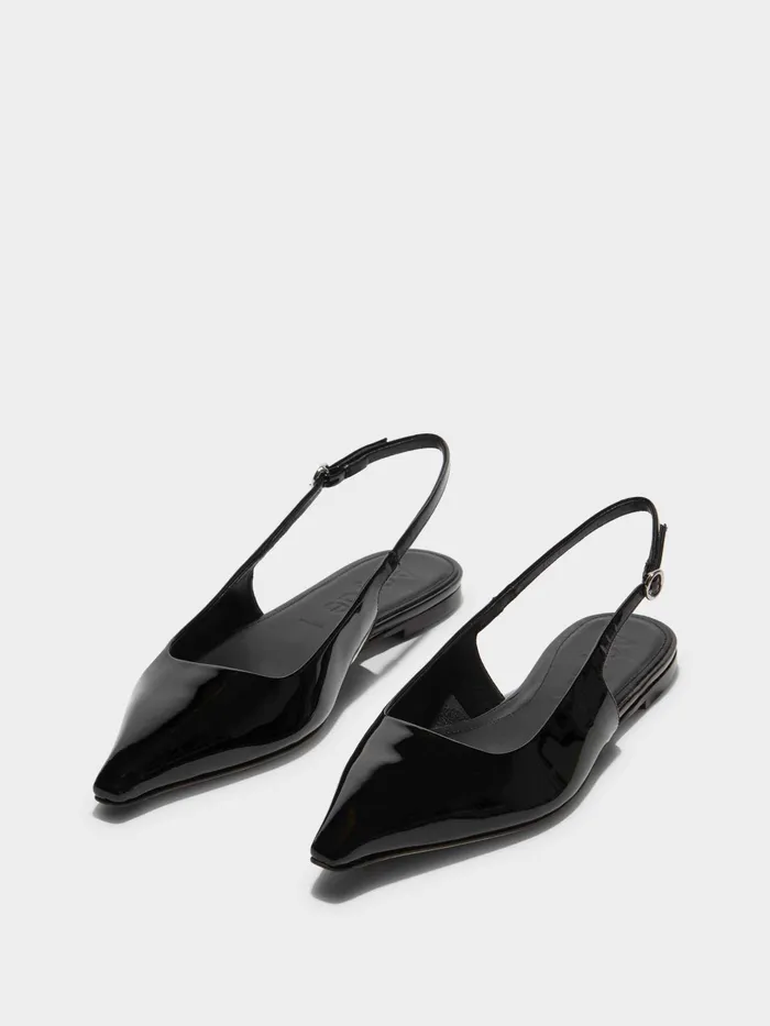 Women Fedora Patent Leather Slingback Flats Aeyde Flats