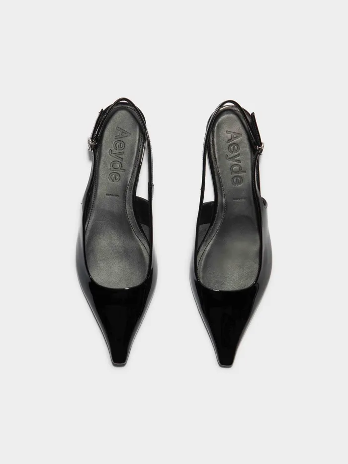 Women Fedora Patent Leather Slingback Flats Aeyde Flats