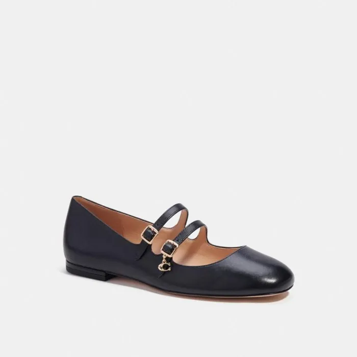 Women Flats and Loafers Coach Whitley Mary Jane Black