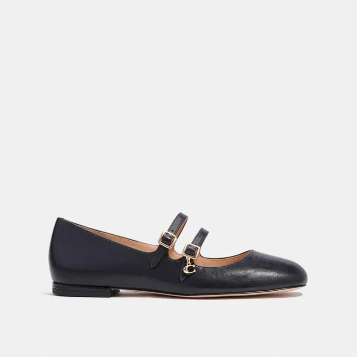 Women Flats and Loafers Coach Whitley Mary Jane Black
