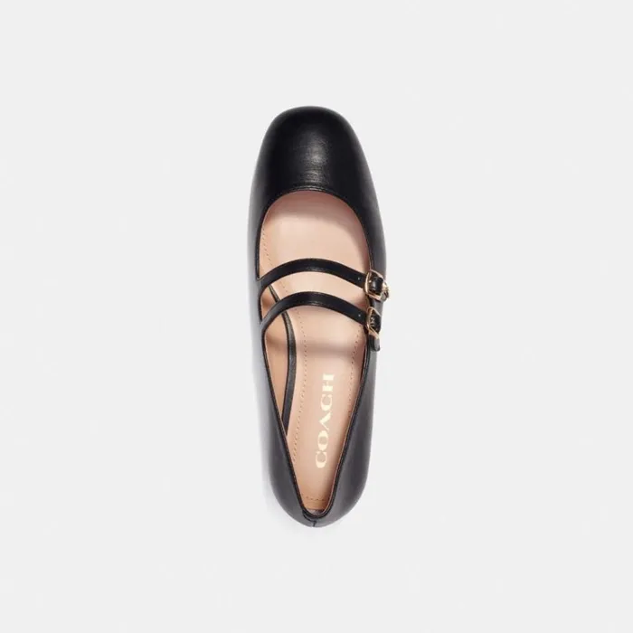 Women Flats and Loafers Coach Whitley Mary Jane Black