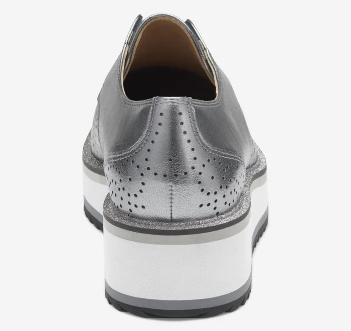 Women Gracelyn Gore Oxford Pewter Metallic Italian Sheepskin JohnstonandMurphy Mules and Loafers Women Gracelyn Gore Oxford Pewter Metallic Italian Sheepskin JohnstonandMurphy Mules and Loafers