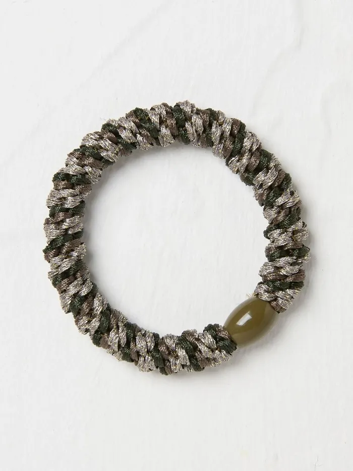 Women Hair Accessories Fat Face Khaki Green Twist Hair Tie