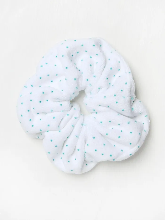 Women Hair Accessories Fat Face White Microfibre Scrunchie