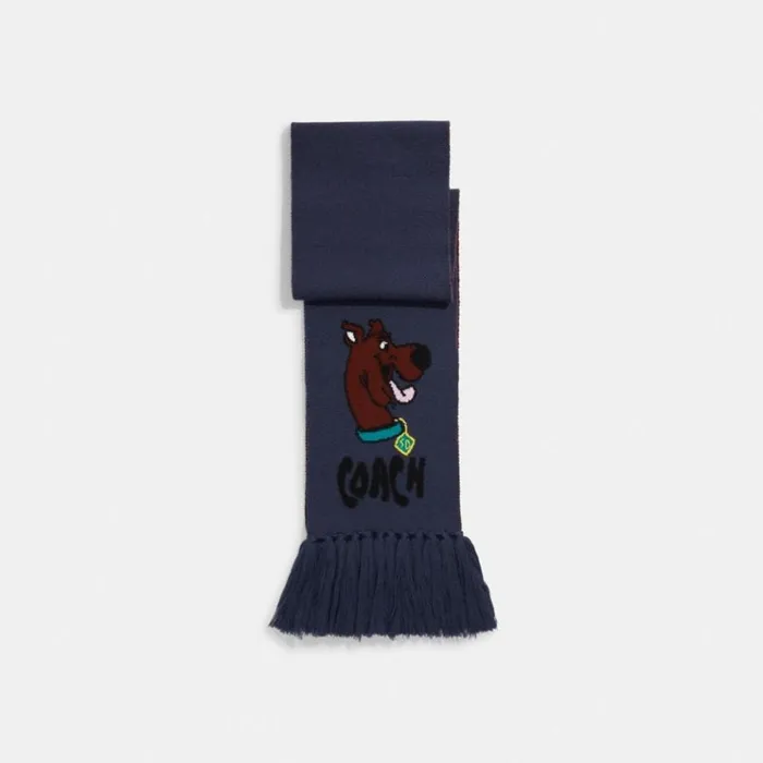 Women Hats Scarves and Gloves Coach Coach Scooby Doo Muffler Navy