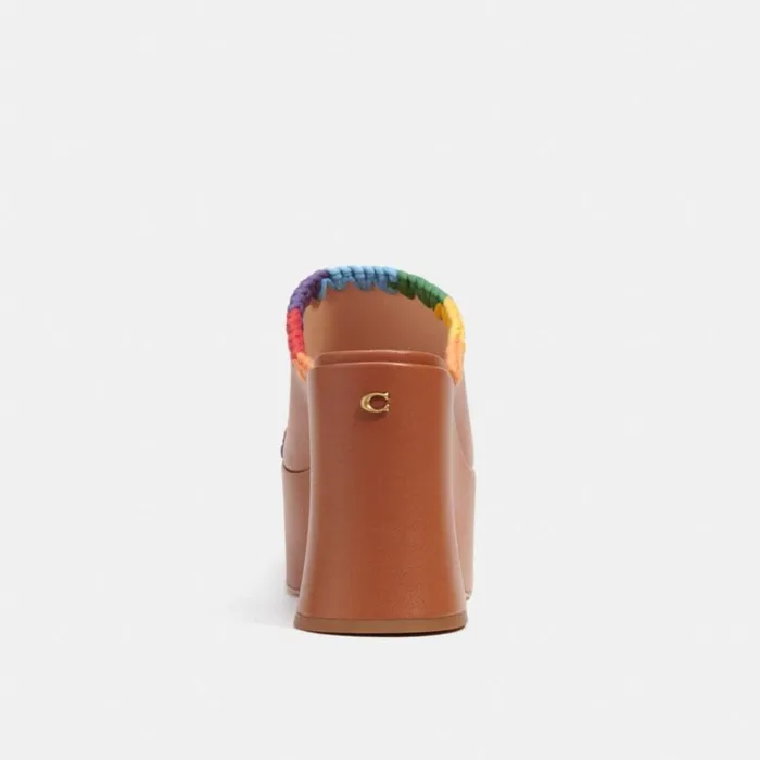 Women Heels Coach Bobi Platform Sandal With Rainbow Crochet Burnished Amberrainbow Women Heels Coach Bobi Platform Sandal With Rainbow Crochet Burnished Amberrainbow