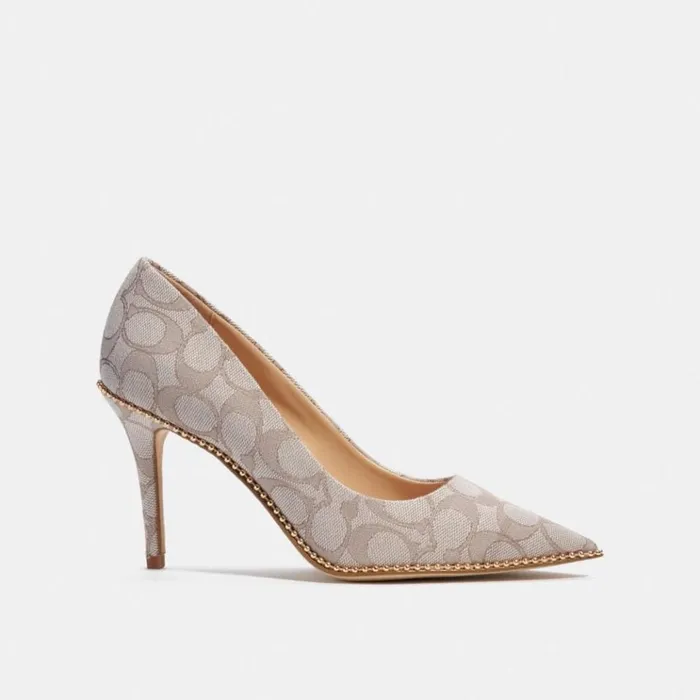 Women Heels Coach Waverly Pump Stone