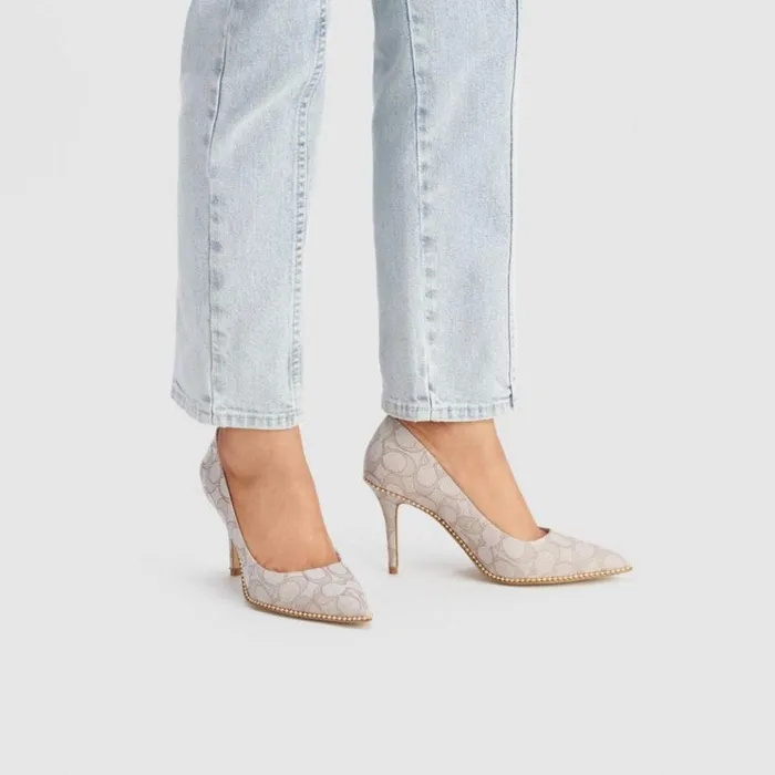 Women Heels Coach Waverly Pump Stone