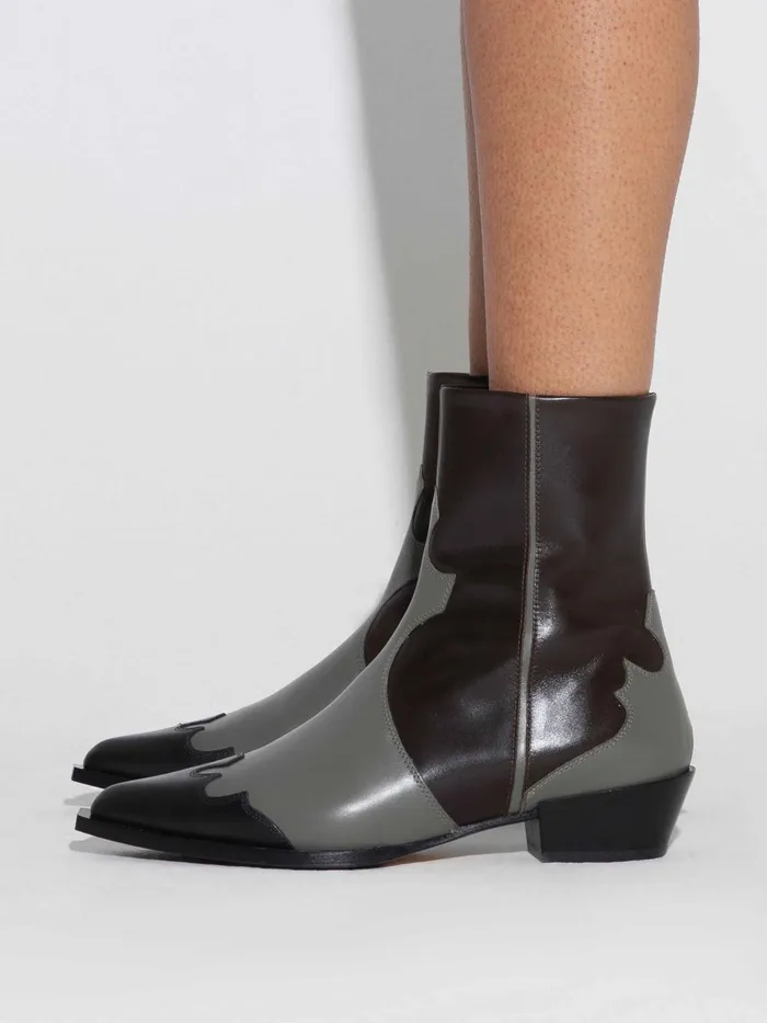 Women Hester Leather Cowboy Ankle Boots Aeyde Ankle Boots