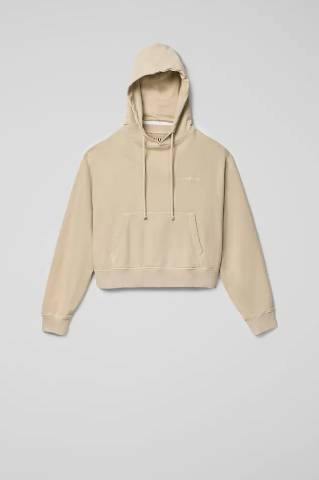Women Hoodie Beige Cotton Hoodie Camper Jersey Women Hoodie Beige Cotton Hoodie Camper Jersey