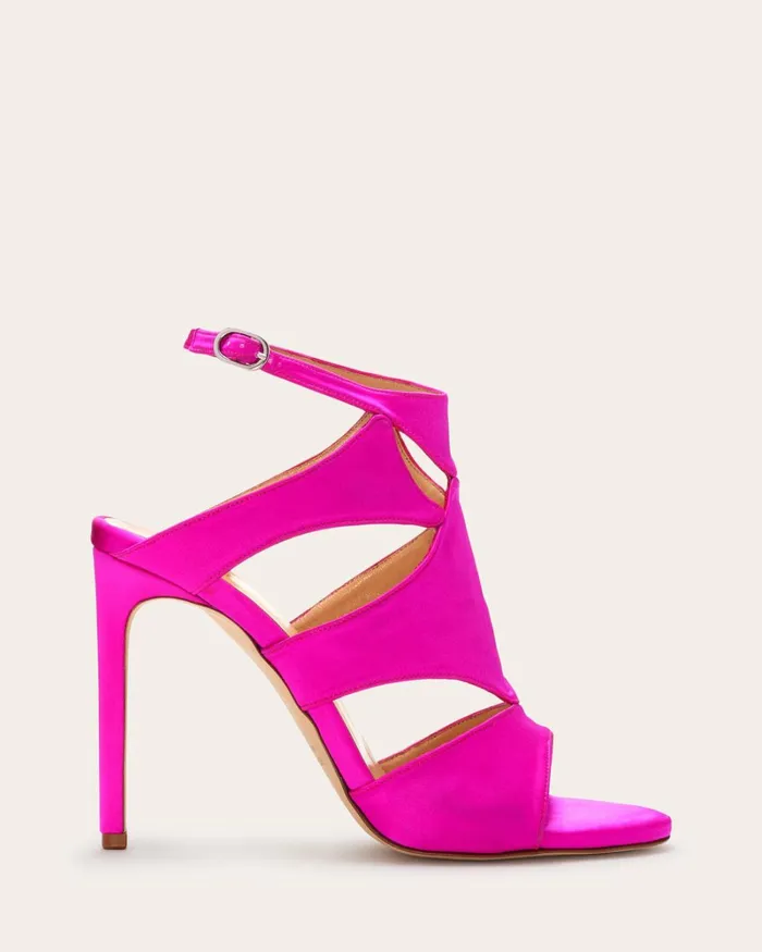 Women Huzar Cutout Sandals Gunmetal Snake Ramy Brook Shoes