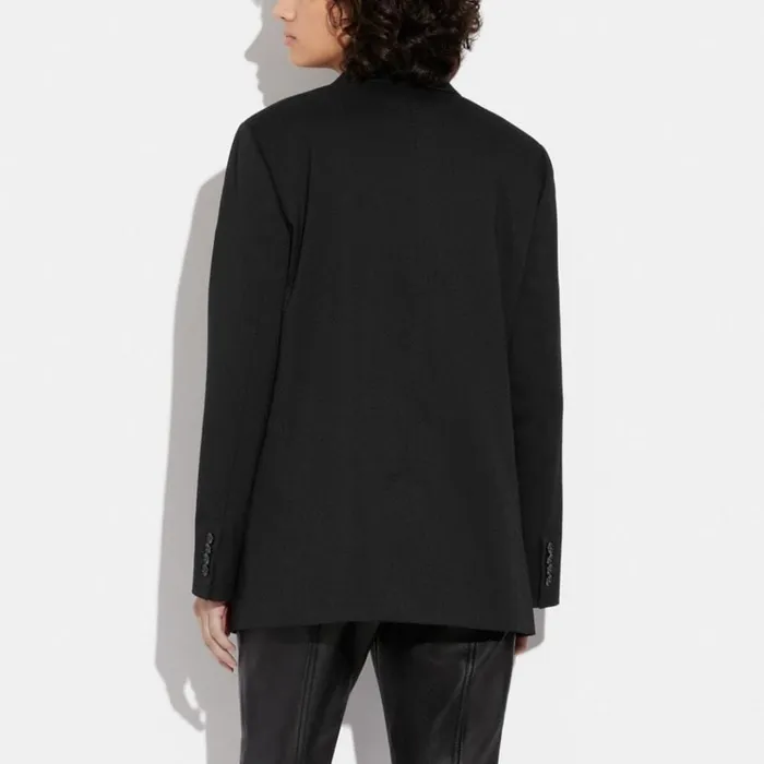Women Jackets and Outerwear Coach Relaxed Blazer With Signature Lining Black Women Jackets and Outerwear Coach Relaxed Blazer With Signature Lining Black