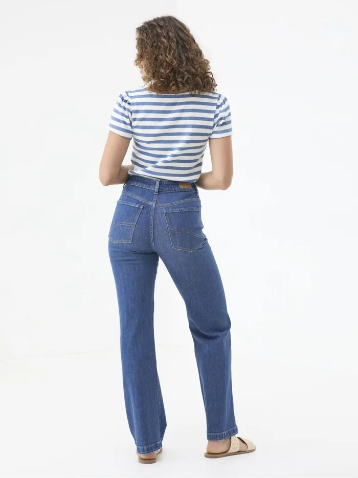Women Jeans Fat Face Elise Indigo Blue Wide Leg Jeans
