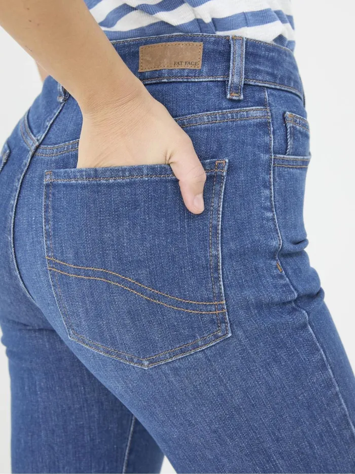 Women Jeans Fat Face Elise Indigo Blue Wide Leg Jeans