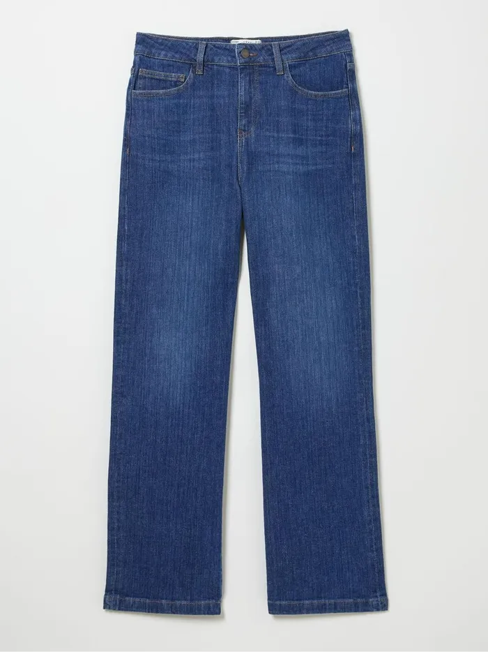 Women Jeans Fat Face Elise Indigo Blue Wide Leg Jeans