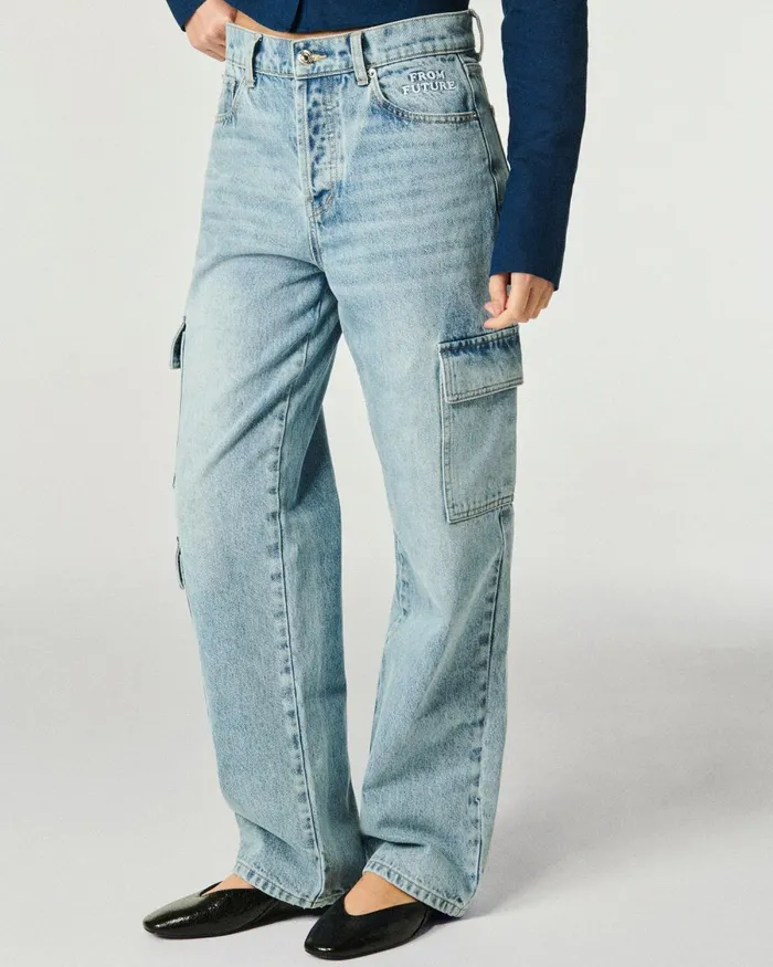 Women Jeans From Future Wide Jeans Light Blue