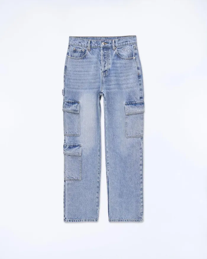 Women Jeans From Future Wide Jeans Light Blue