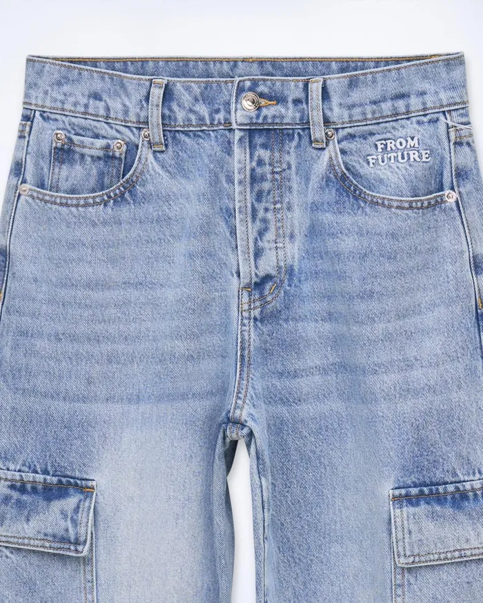Women Jeans From Future Wide Jeans Light Blue