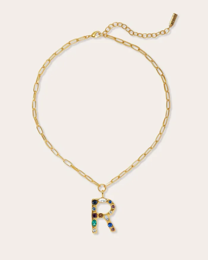 Women Jewel Letter Necklace Gold Ramy Brook Jewelry