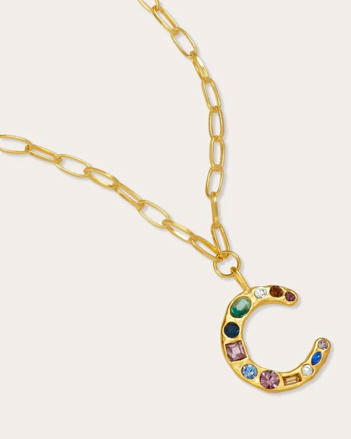 Women Jewel Letter Necklace Gold Ramy Brook Jewelry