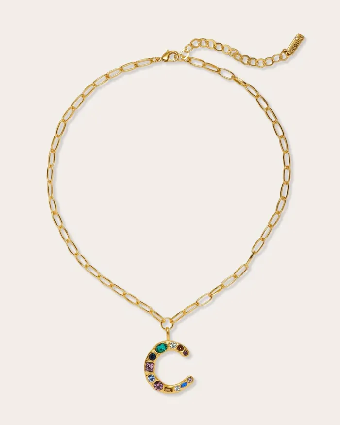 Women Jewel Letter Necklace Gold Ramy Brook Jewelry