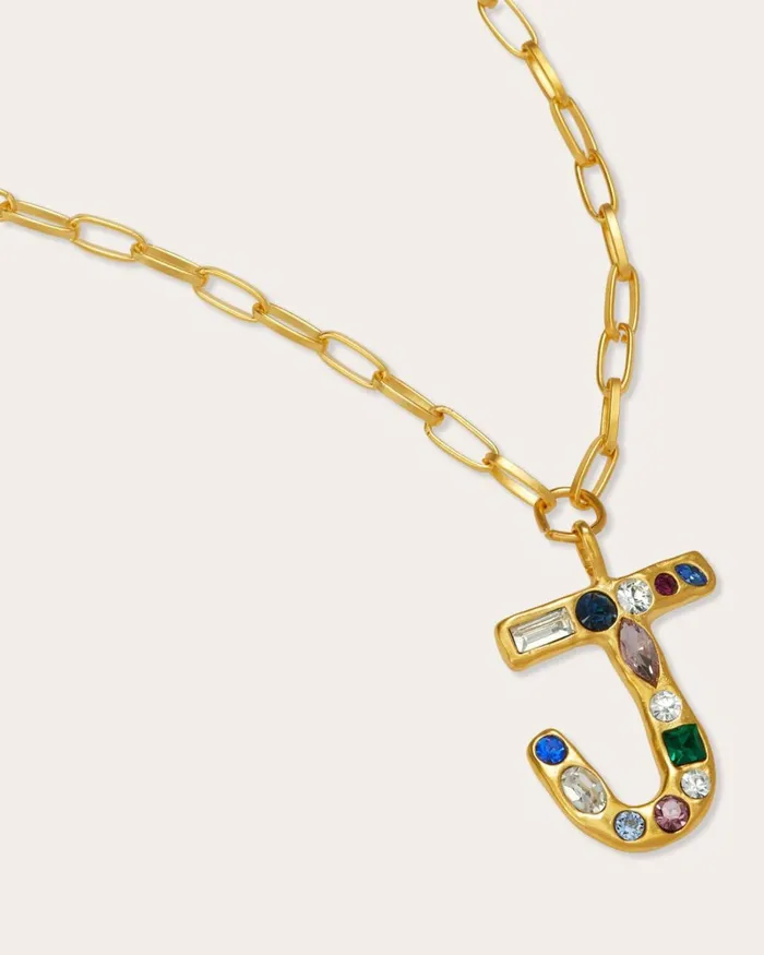 Women Jewel Letter Necklace Gold Ramy Brook Jewelry