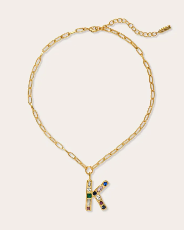 Women Jewel Letter Necklace Gold Ramy Brook Jewelry