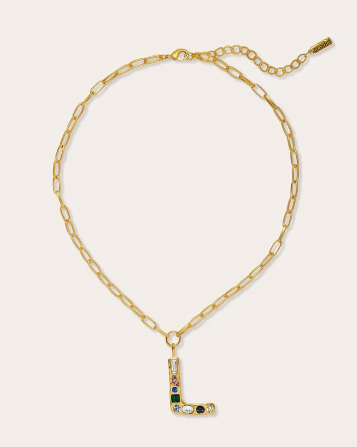 Women Jewel Letter Necklace Gold Ramy Brook Jewelry
