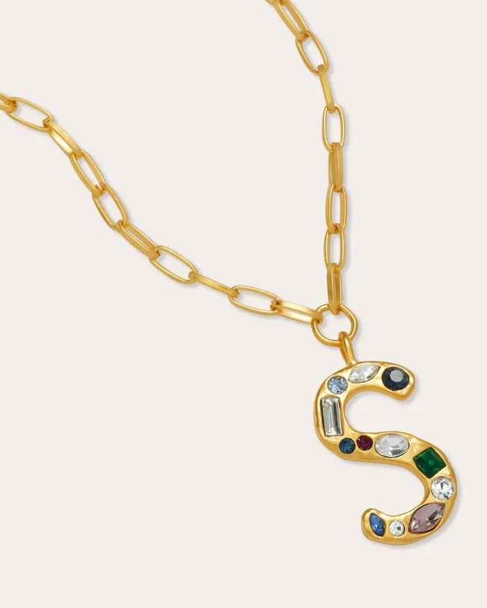 Women Jewel Letter Necklace Gold Ramy Brook Jewelry