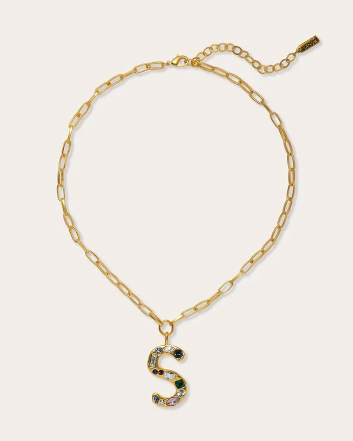 Women Jewel Letter Necklace Gold Ramy Brook Jewelry