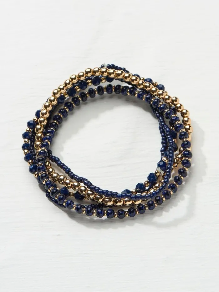 Women Jewellery Fat Face Blue Multi Stretch Bracelet