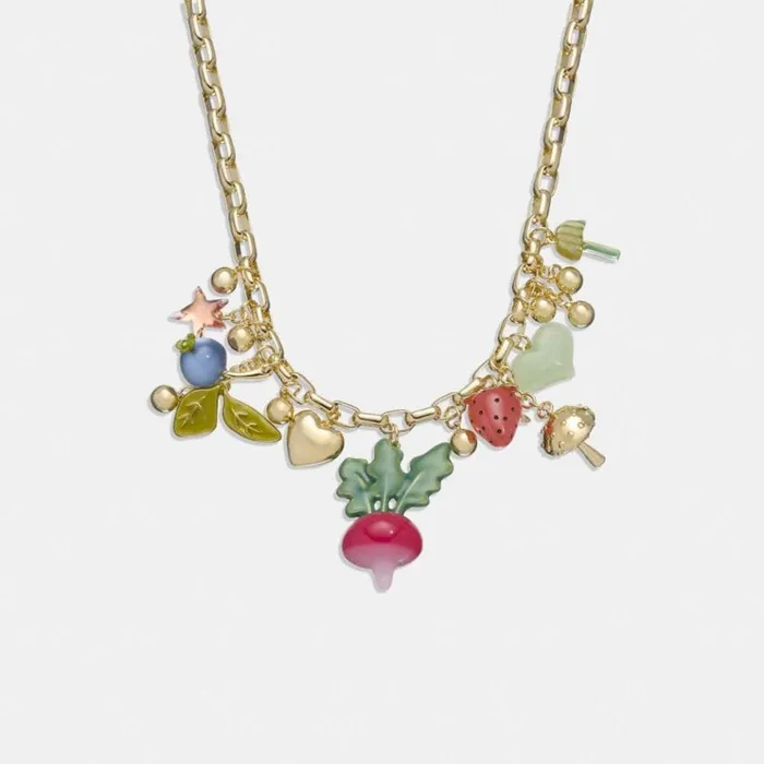 Women Jewelry Coach Coach X Observed By Us Charm Necklace Goldmulti