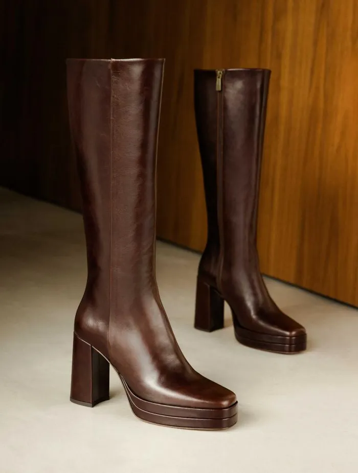 Women Knee High Boots Bobbies Millie Irish Coffee